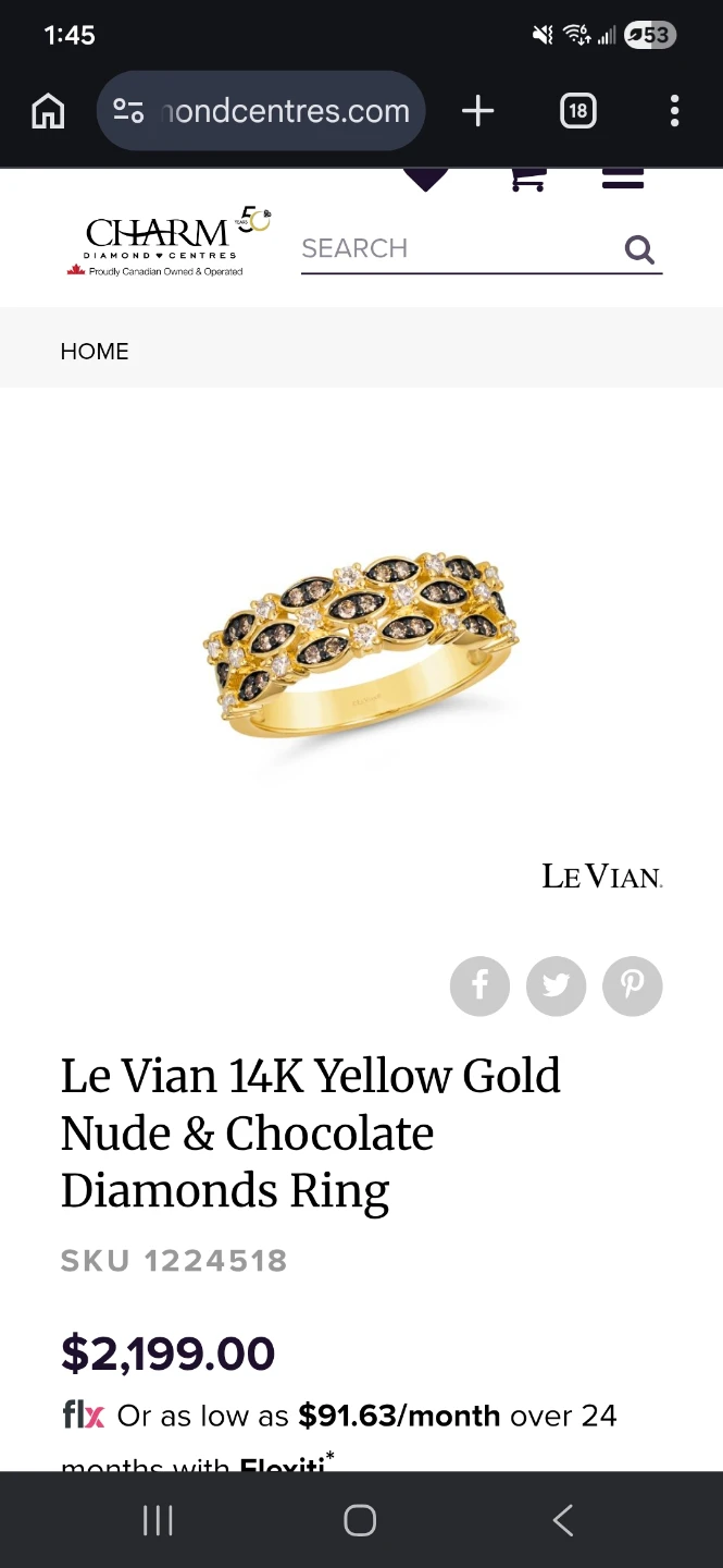 Le Vian 14K Yellow Gold Nude & Chocolate Diamonds Ring