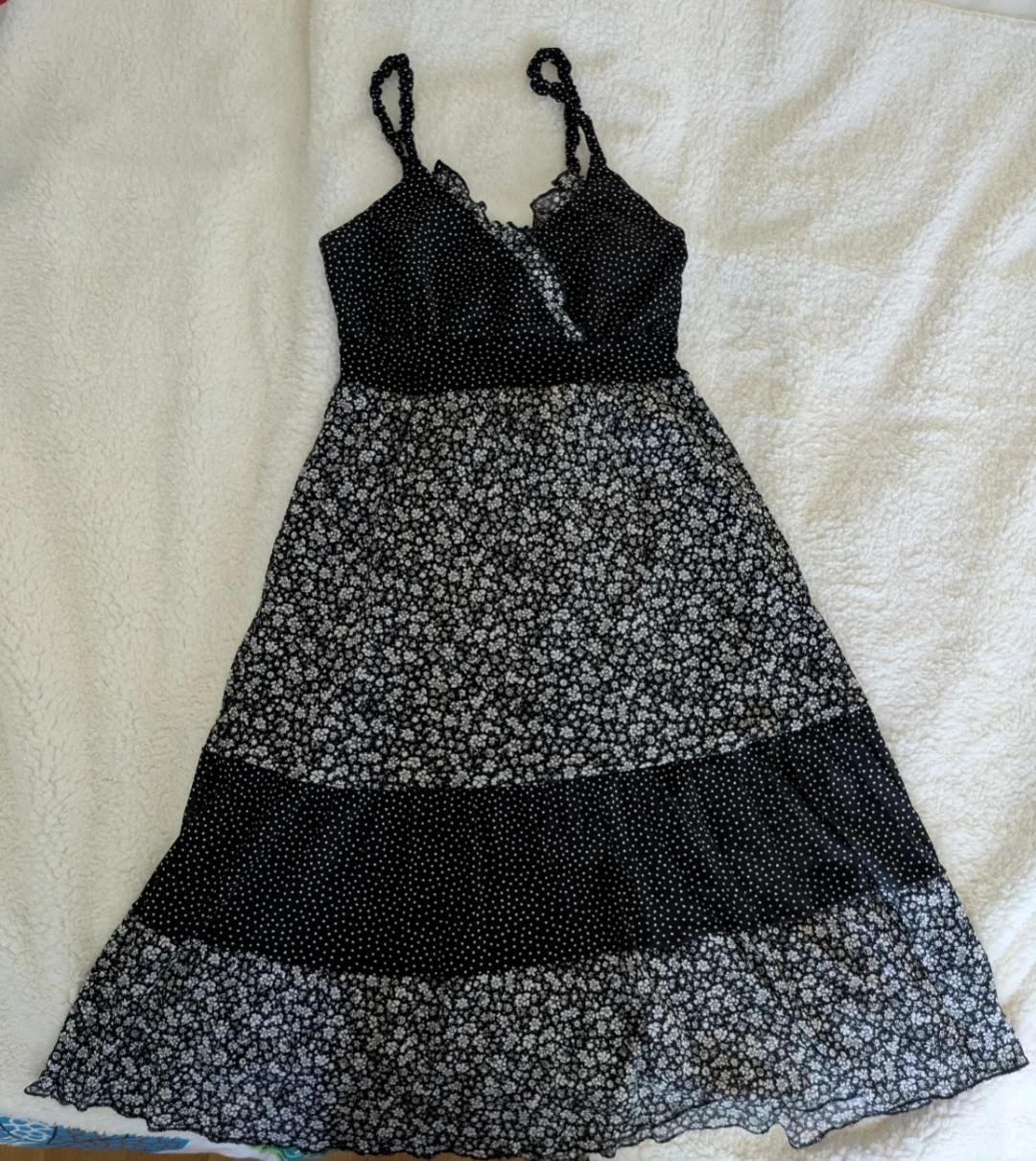 Black Floral Print Sundress