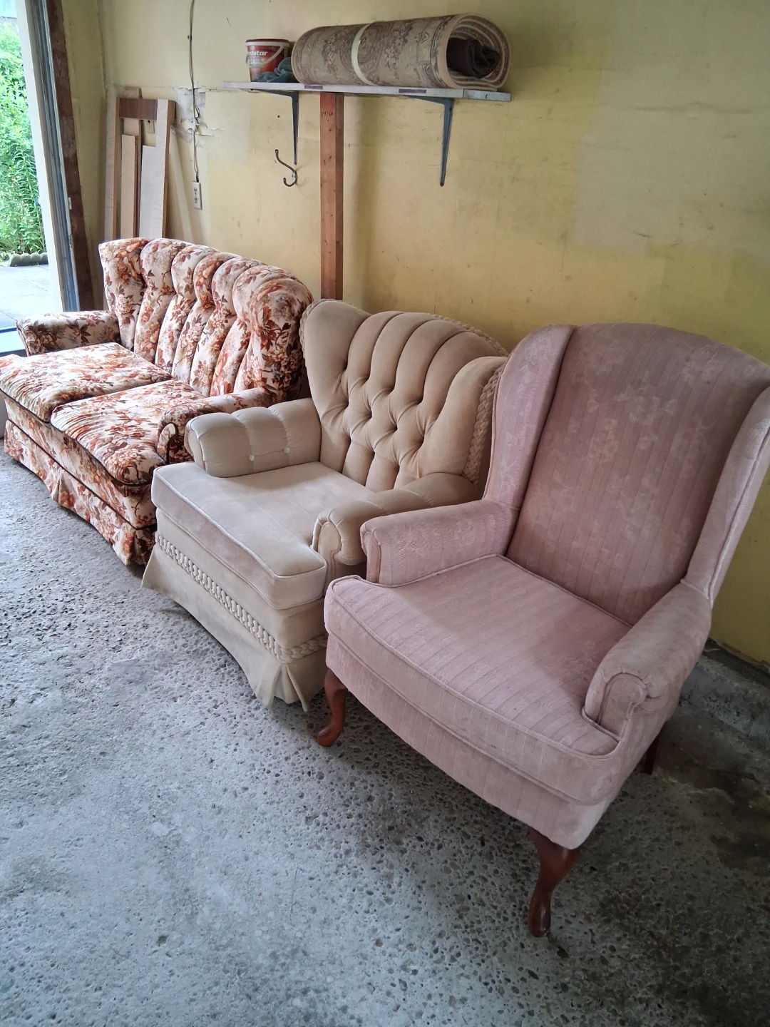 Vintage Floral Sofa and Armchair Set