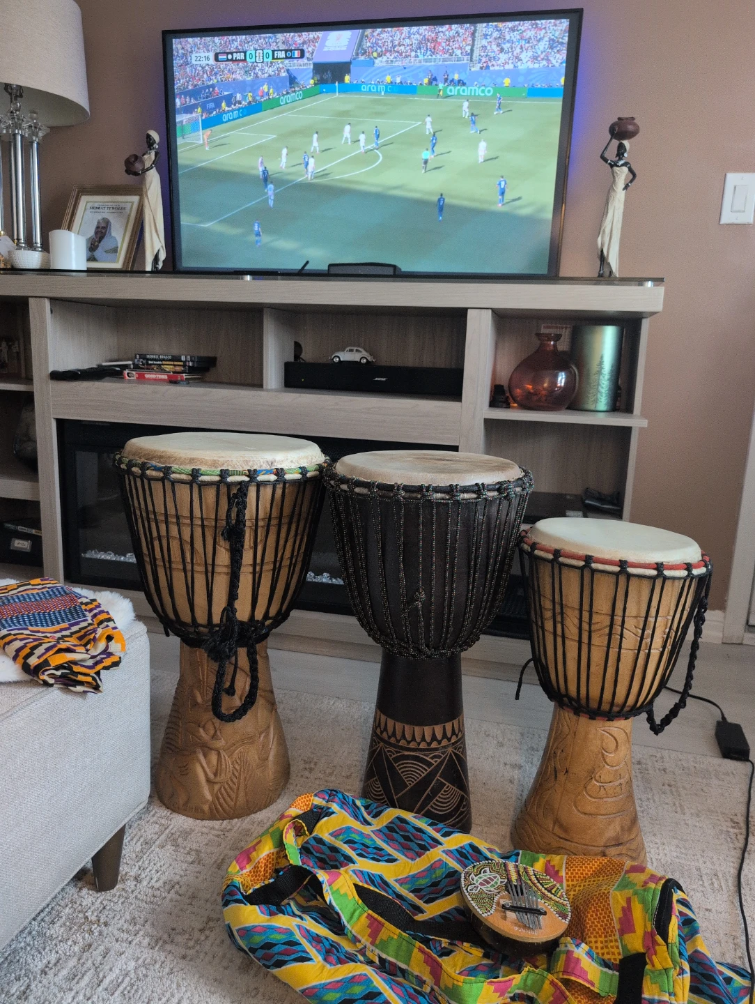 Djembe drums 1ft ,9inch and 8inch diameter