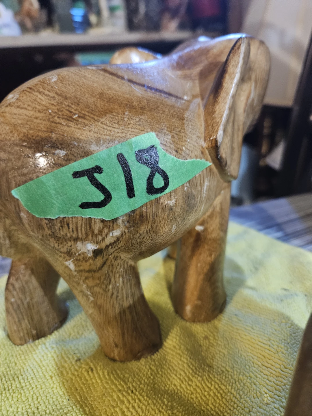 Set of 2 Wooden Elephants - photo 5