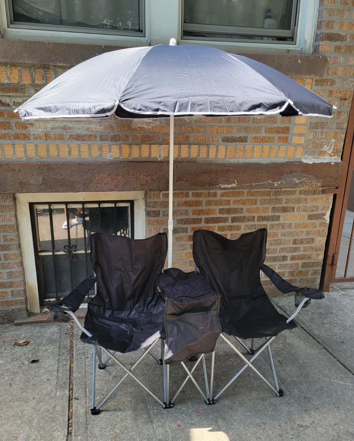 NEW Black Double Camping Chair with Cooler