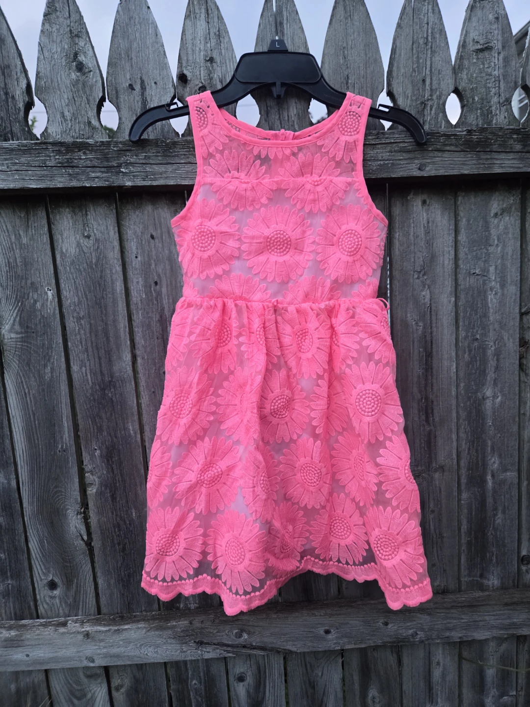 Justice Girls Pink Floral Lace Dress