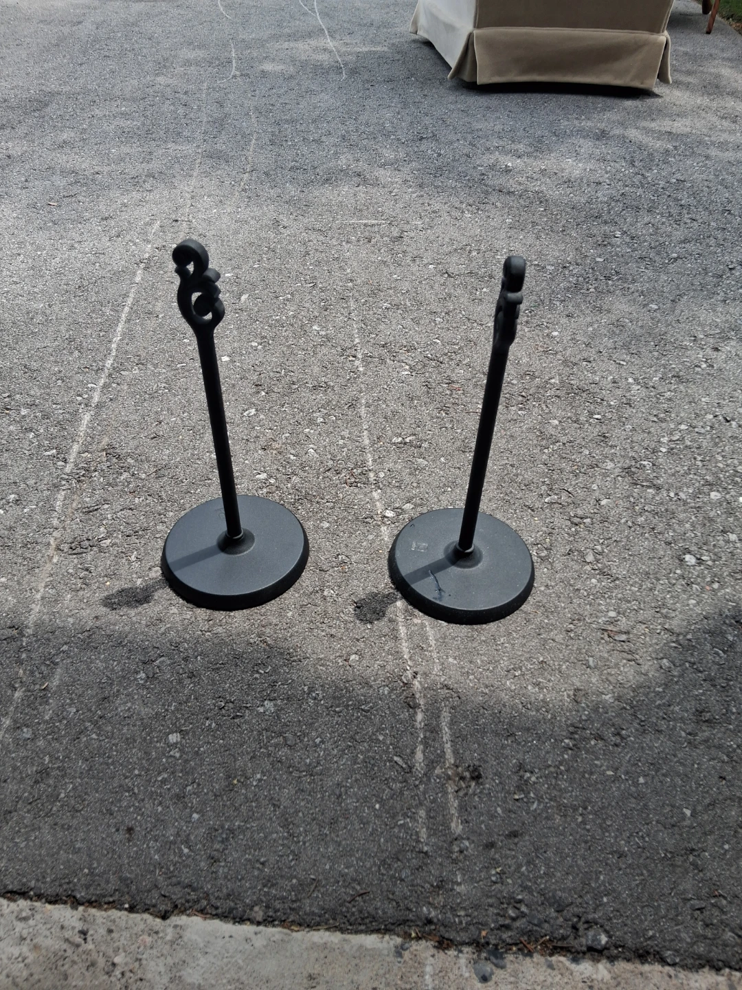 Pair of Black Metal Stands