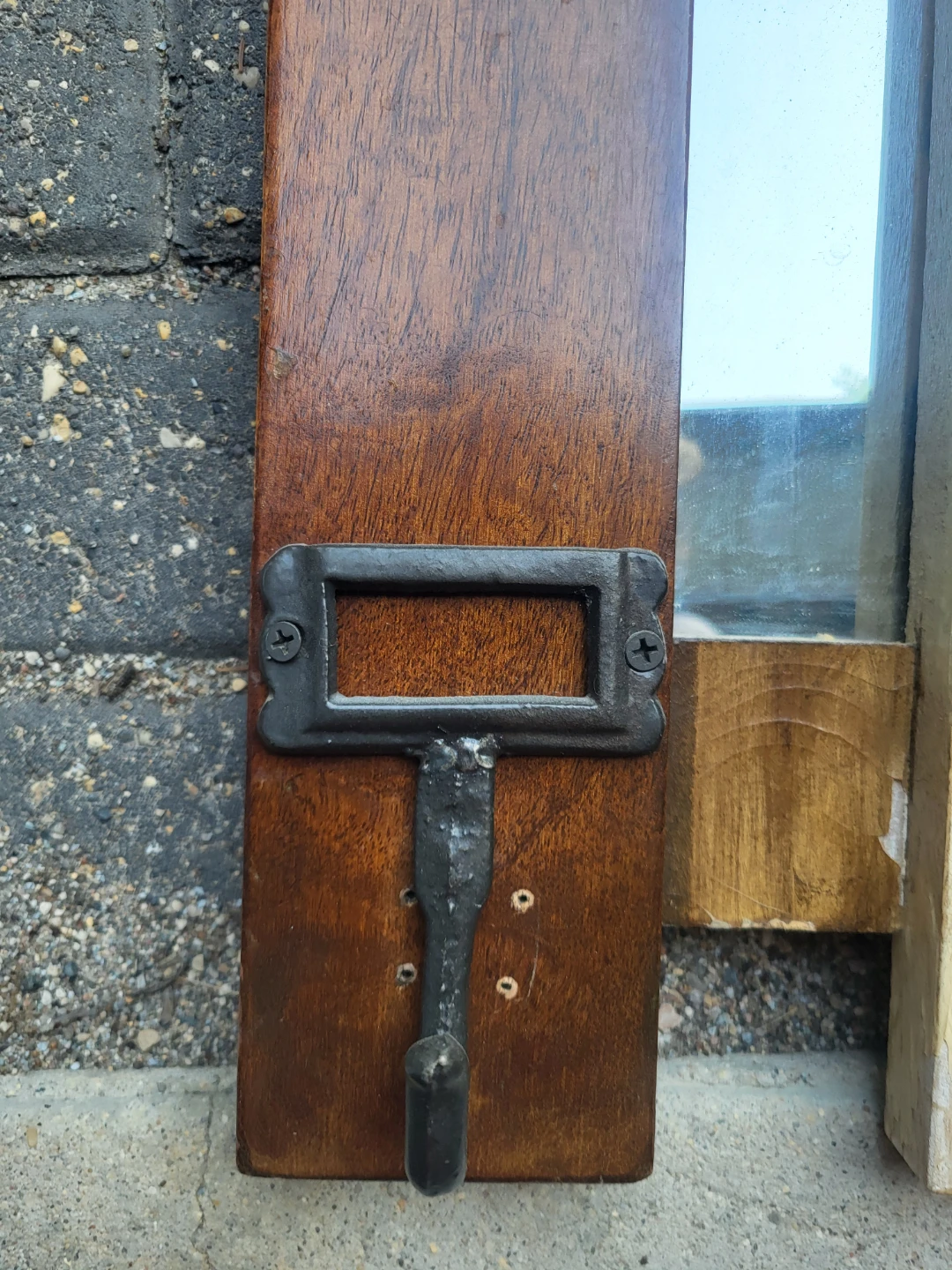 Wooden Mirror with 3 Hooks - photo 3