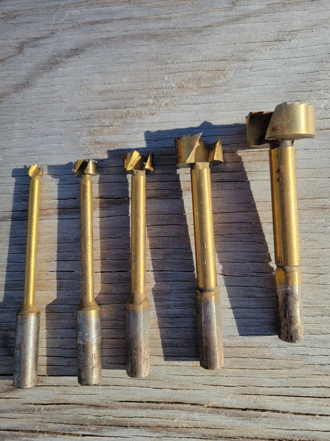Set of 5 Vintage Wood Auger Drill Bits