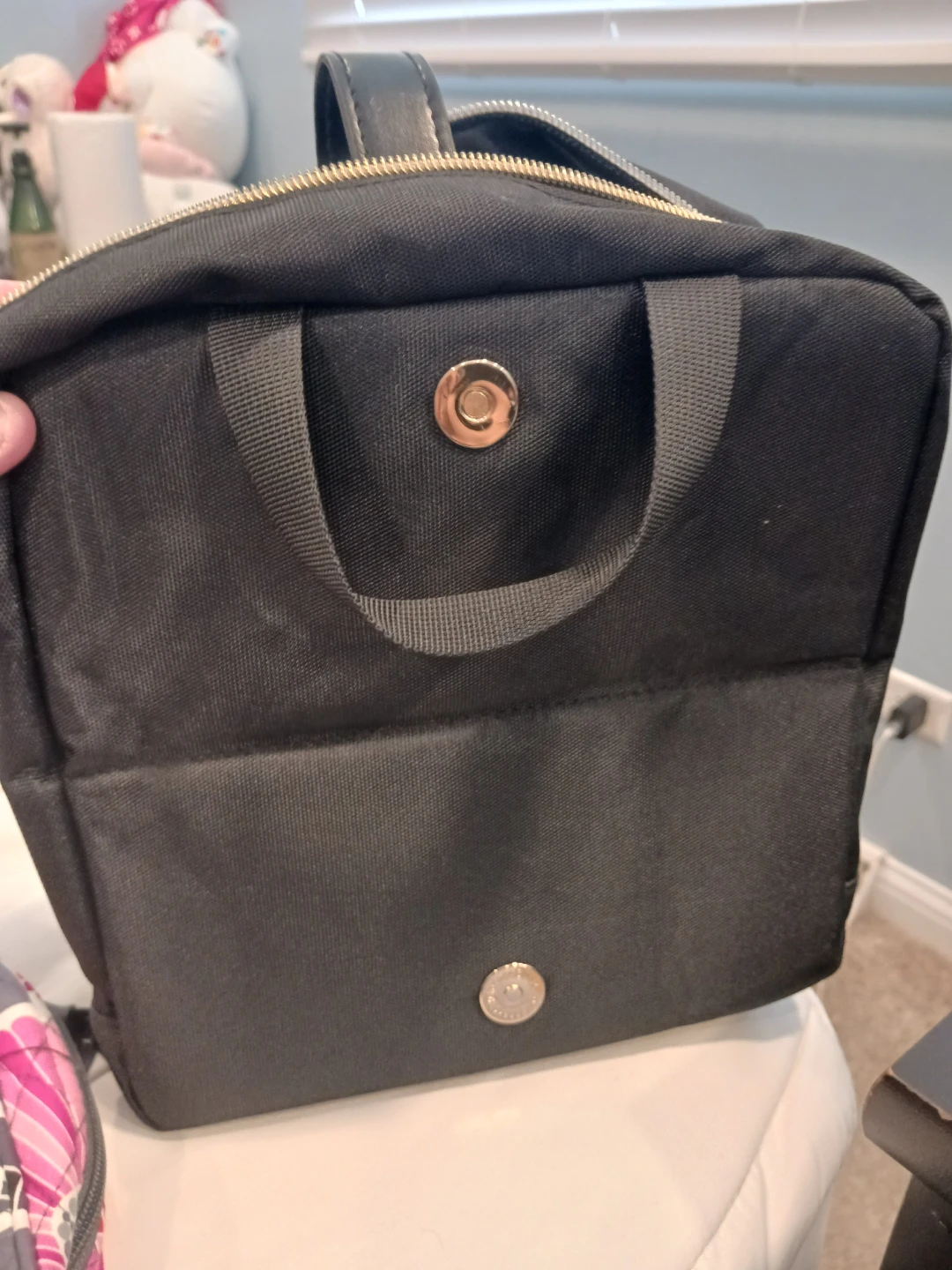 Black Cosmetic Bag with Clear Pockets