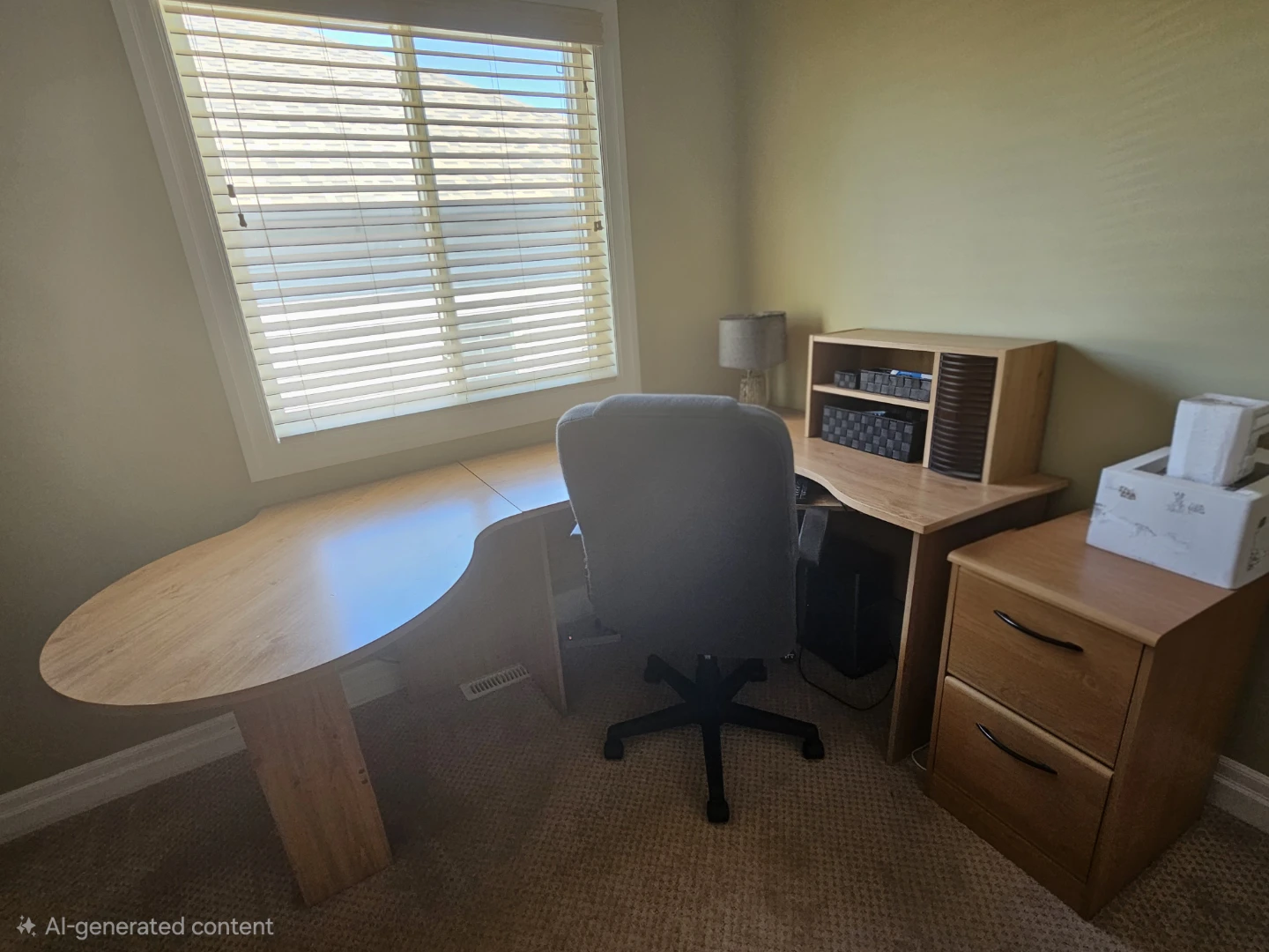 Curved Executive Desk with Hutch