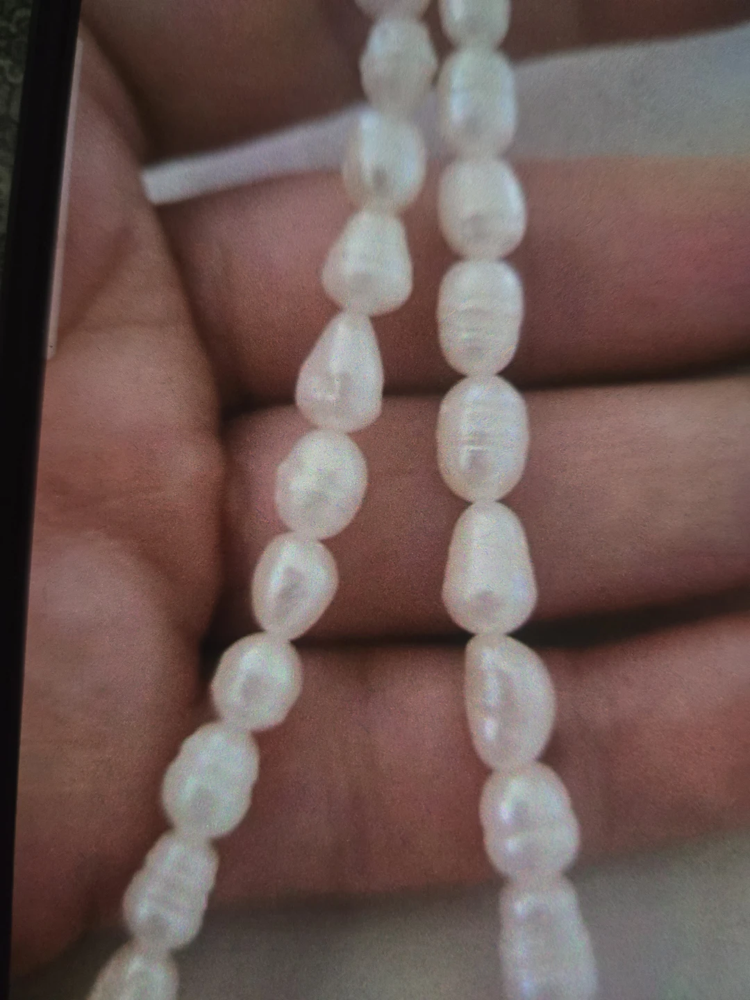White Pearl Necklace with Flower Charm - photo 3