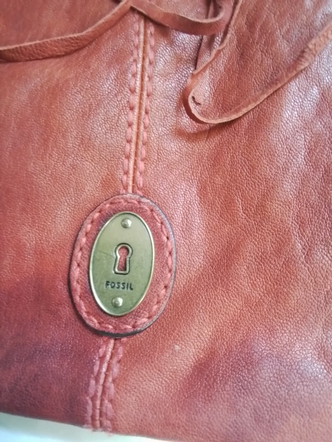 Fossil Red Leather Shoulder Bag - photo 2