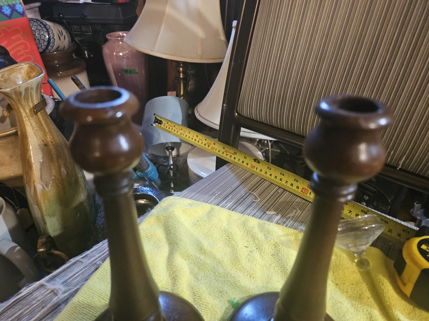 Pair of wooden candle holders - photo 4