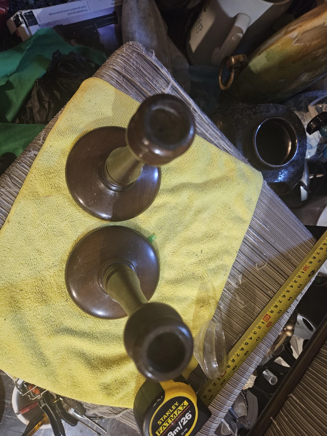 Pair of wooden candle holders - photo 5