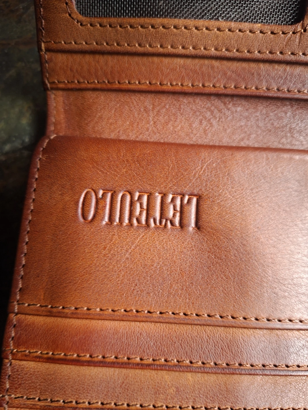 Letulo Brown Leather Wallet & Talisman Leather  Black Pouch - photo 3