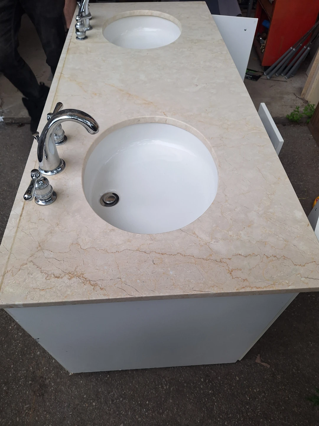 Double Sink Vanity with Faucets