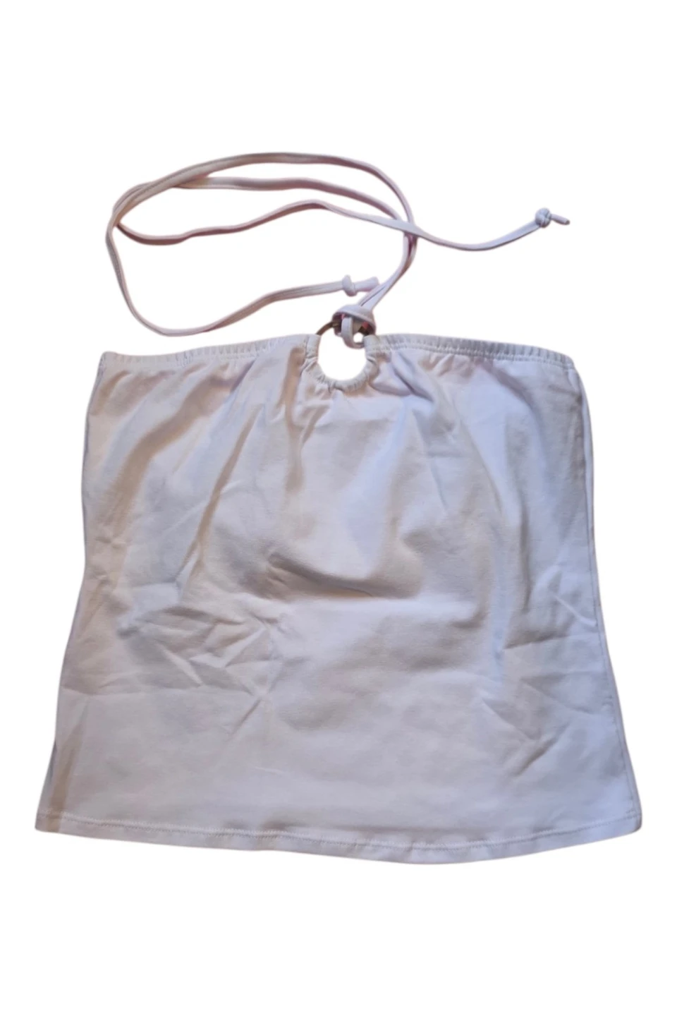 White Halter Tube Top with Ring Detail - photo 3