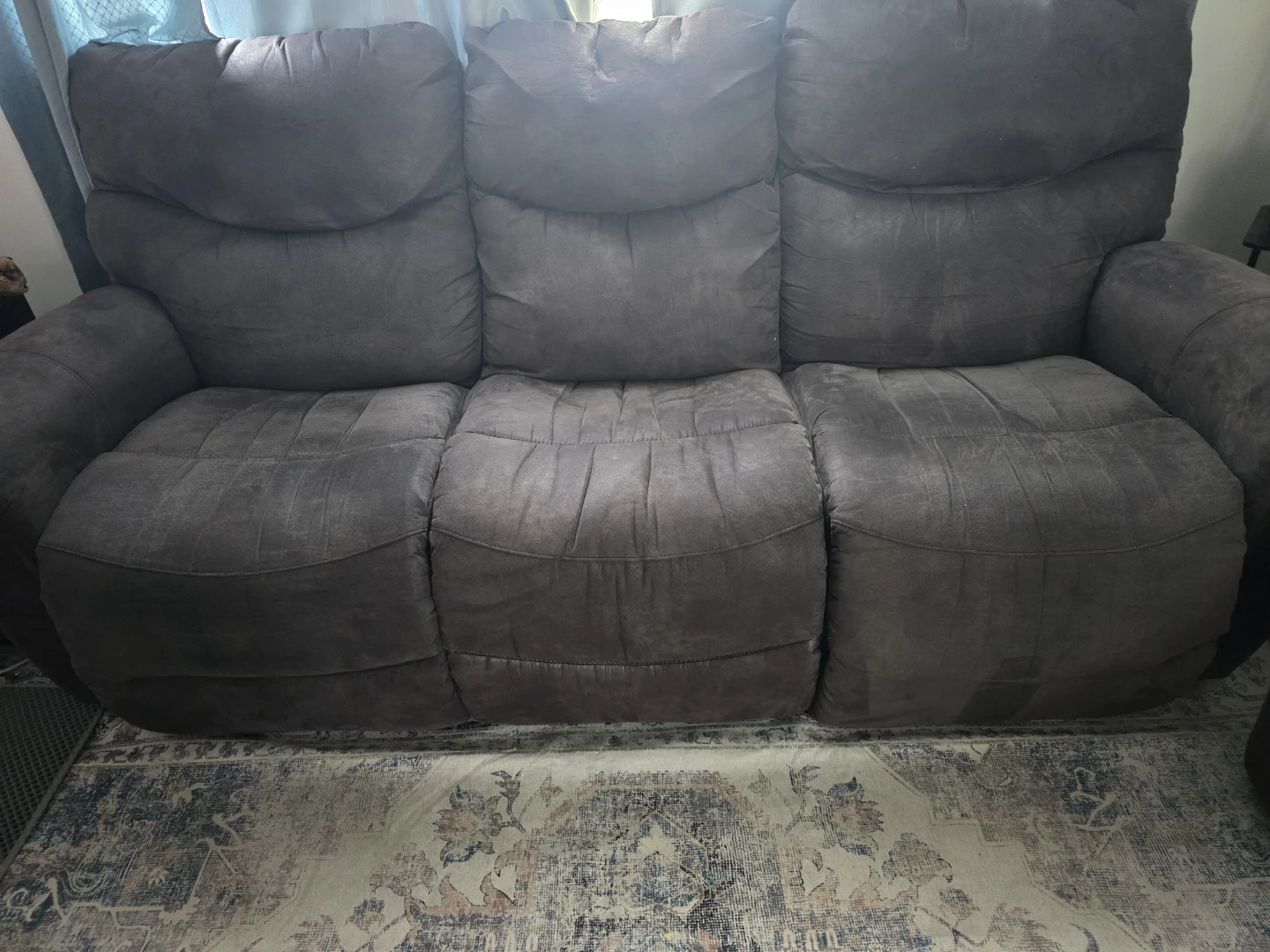 Grey Reclining Sofa