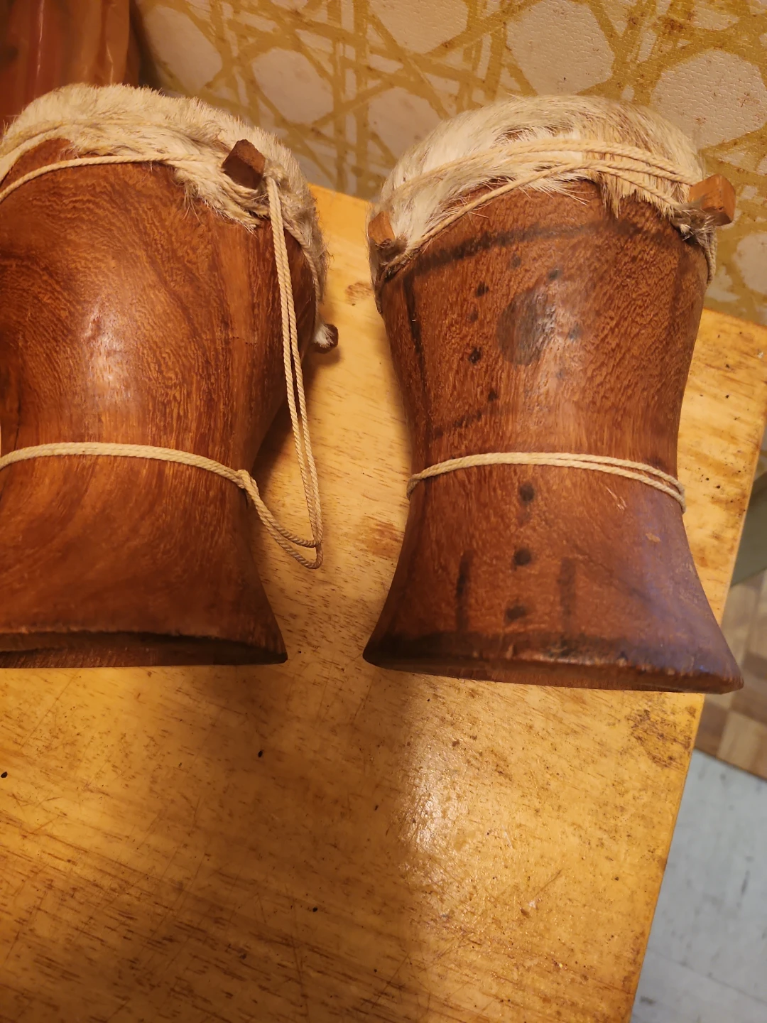 Handmade Wooden Djembe Drums - Pair - photo 2