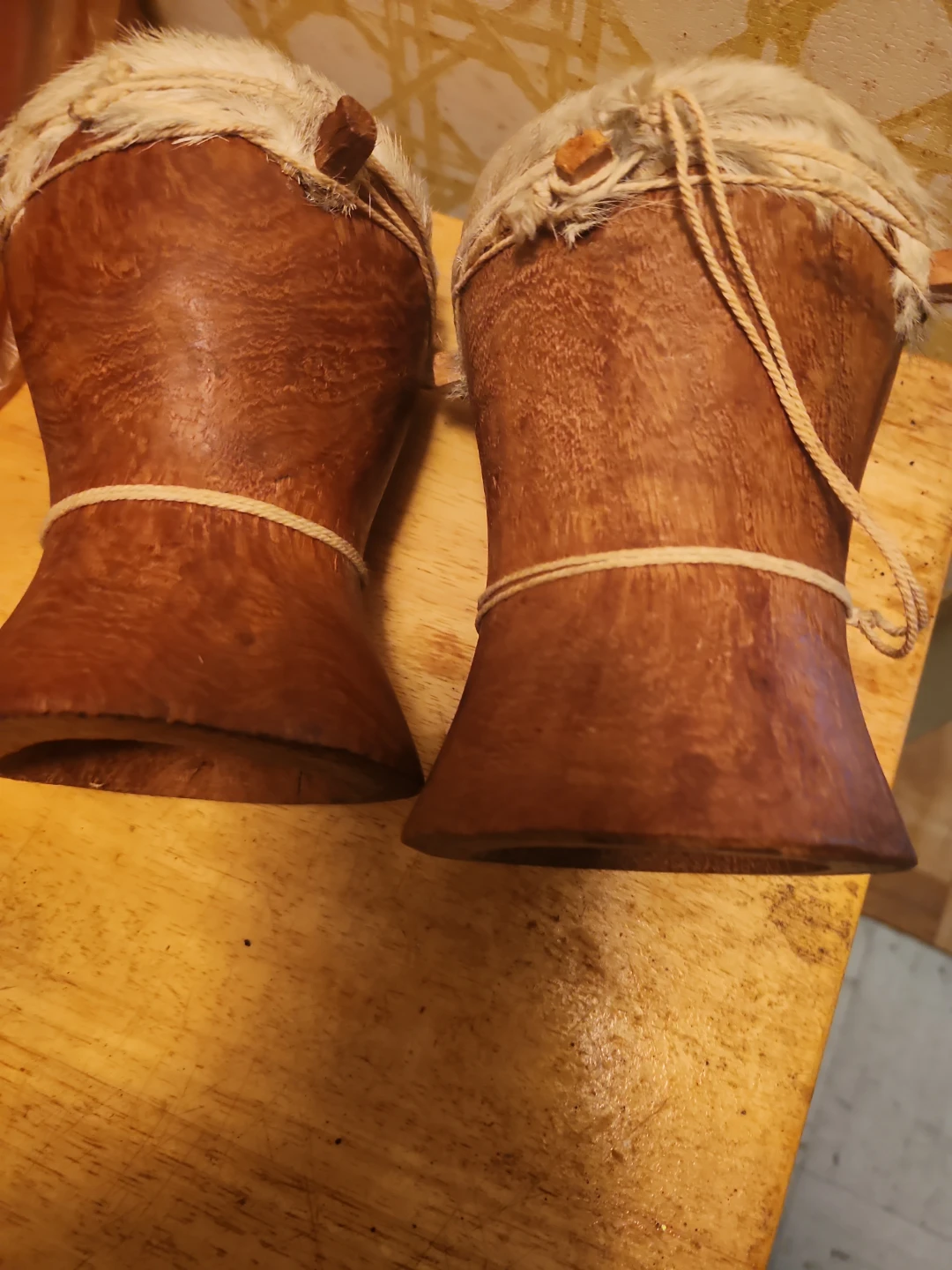 Handmade Wooden Djembe Drums - Pair - photo 3