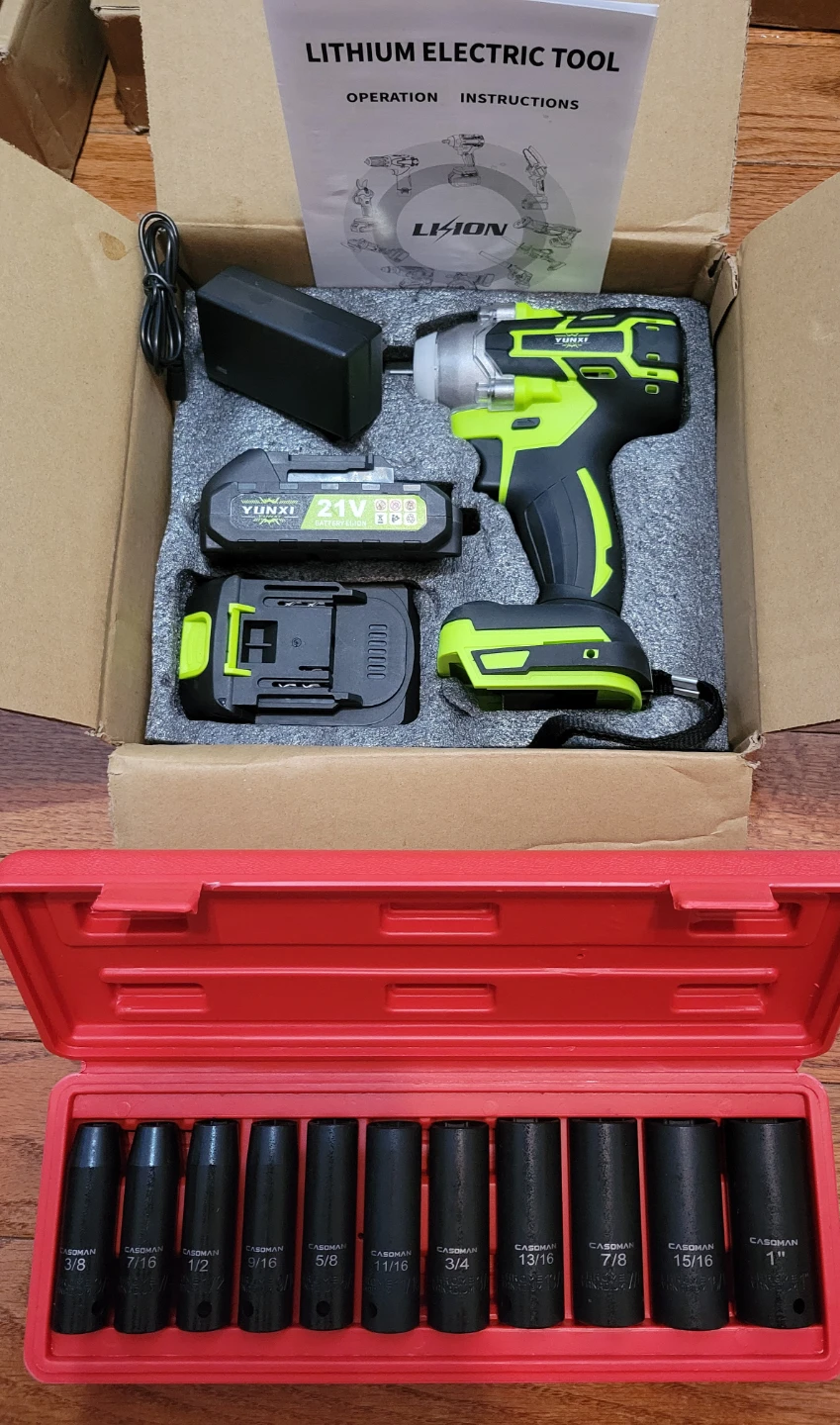NEW Impact Wrench Set + 11 SAE Sockets