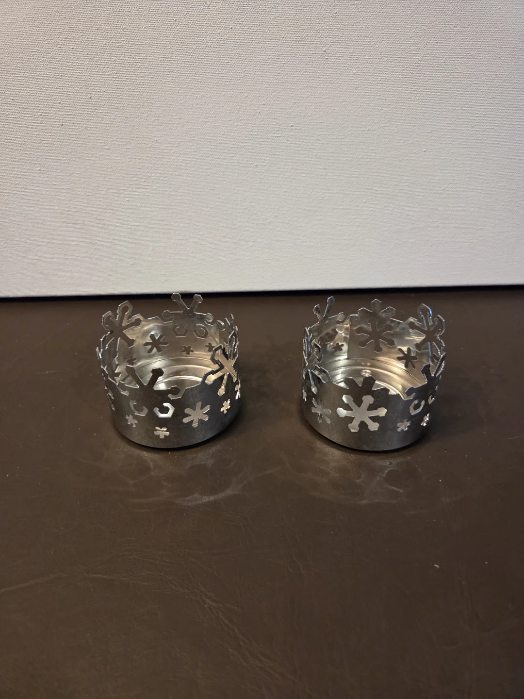 PartyLite Set of 2 Metal Snowflake Votive Candle Holders