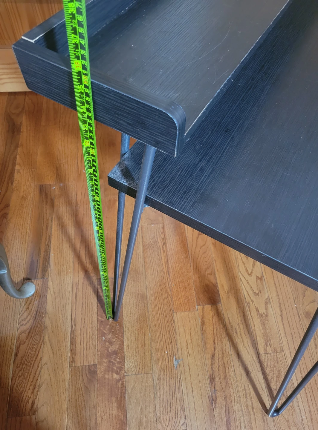 Black Modern Desk with Riser Shelf - photo 4