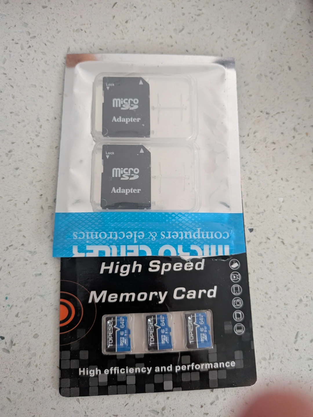 TOPESEL 64GB Micro SD Cards with Adapters (3-Pack)