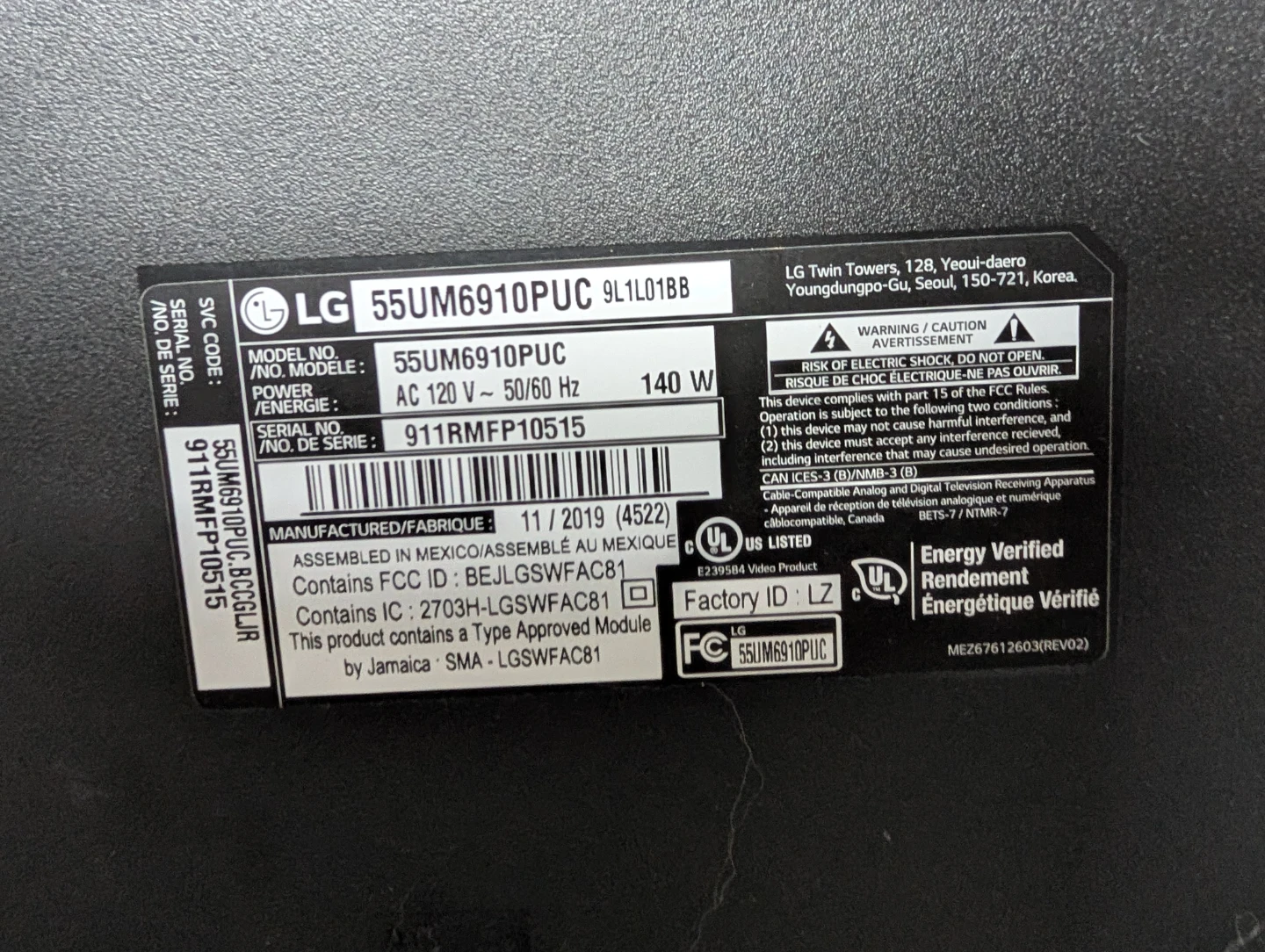 LG 55UM6910PUC 55" Smart TV - photo 4