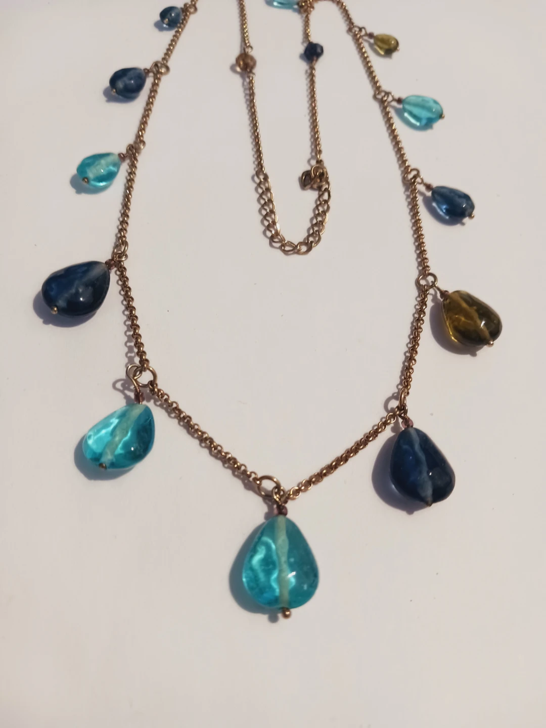 Teardrop Bead Charm Necklace