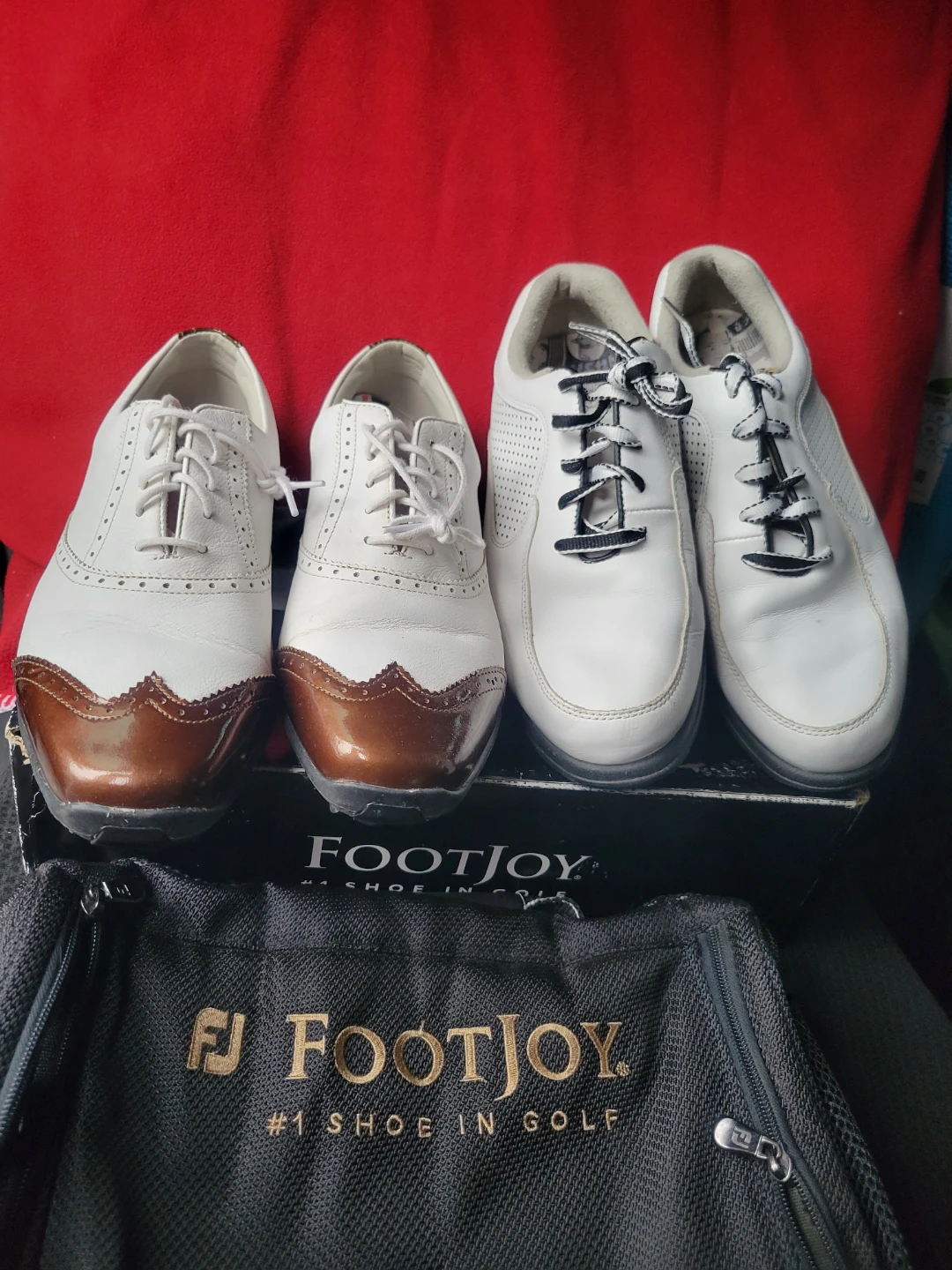 FootJoy White & Brown Wingtip Golf Shoes size 41