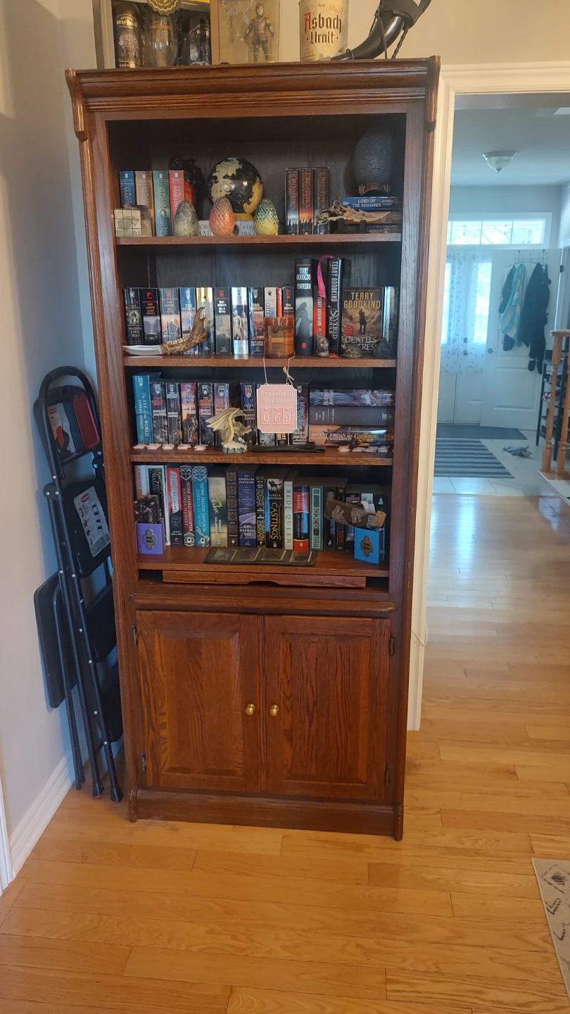 Solid Oak Bookshelf with Glass Doors - photo 4