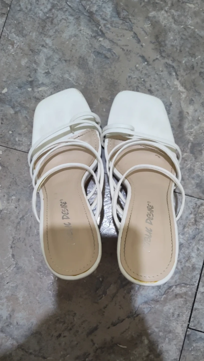Public Desire White Strappy Heeled Sandals