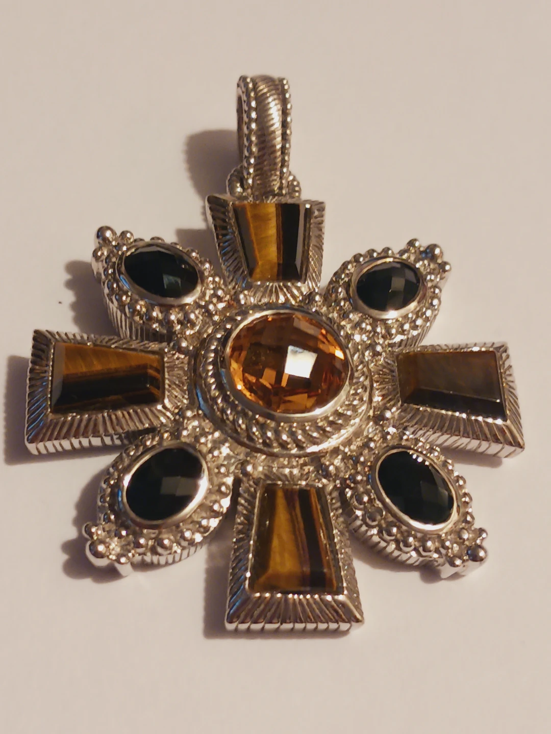 NEW !! AUTHENTIC SIGNED JUDITH RIPKA 925 STERLING MALTESE CROSS