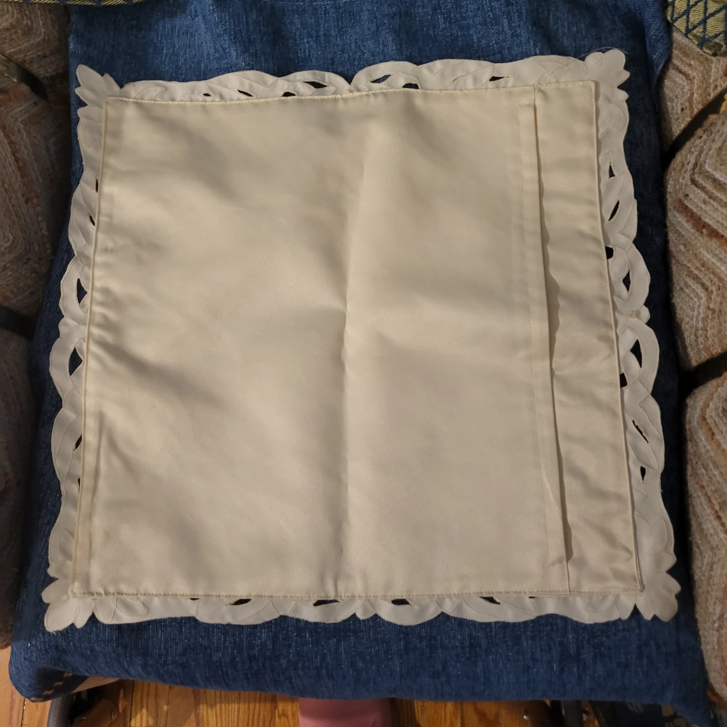 Embroidered Doily Accent Pillow case - photo 2
