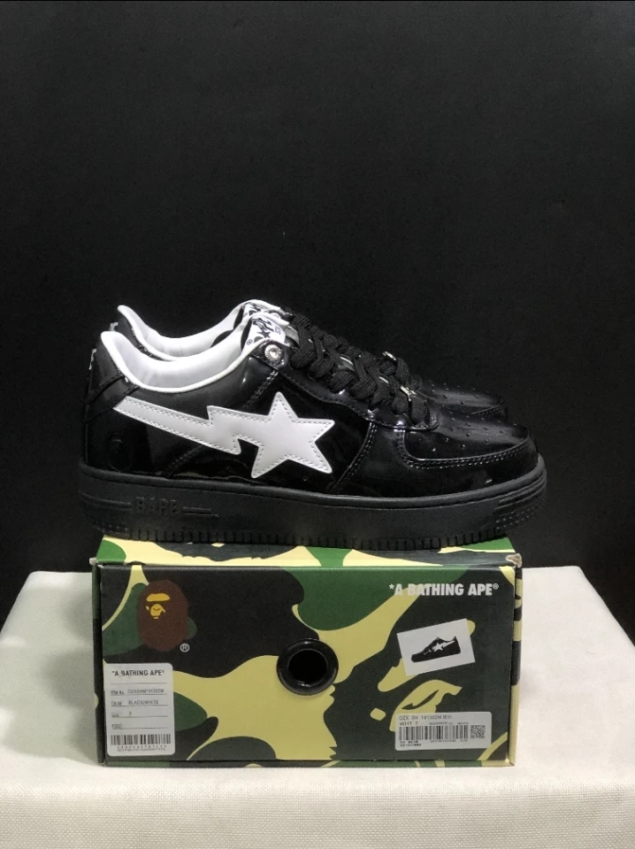 A Bathing Ape BAPE STA Black White Shoes - photo 2