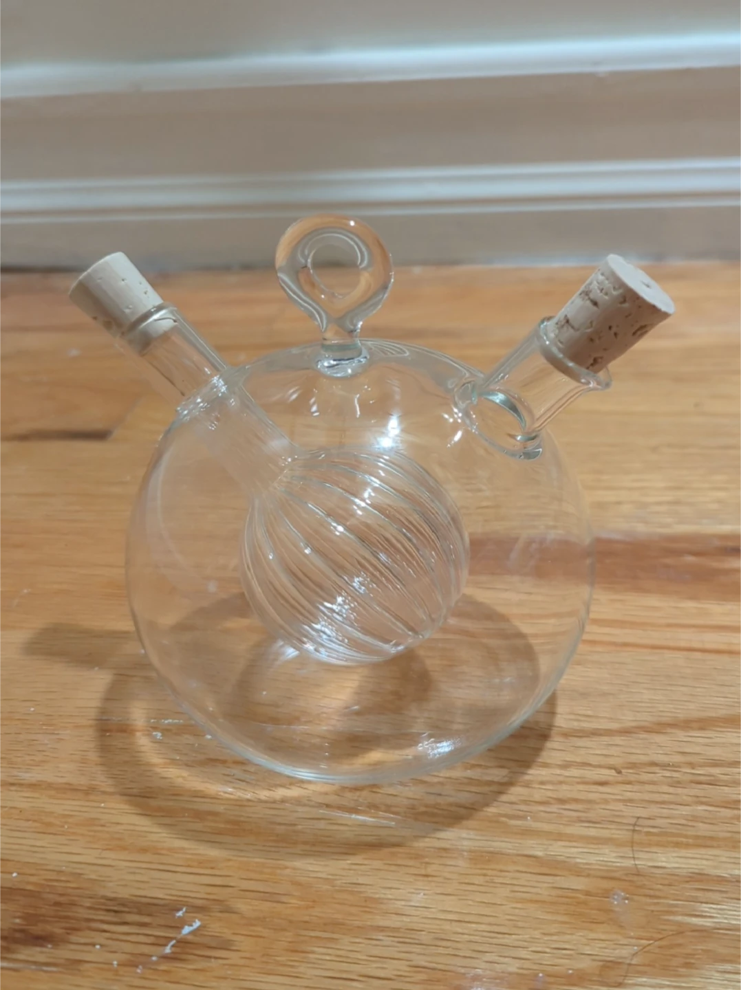 Glass Cruet Set with Cork Stoppers