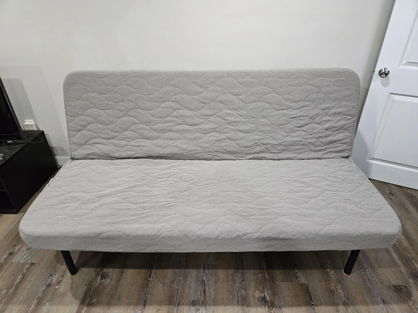 Futon Sofa Bed with Grey Cover