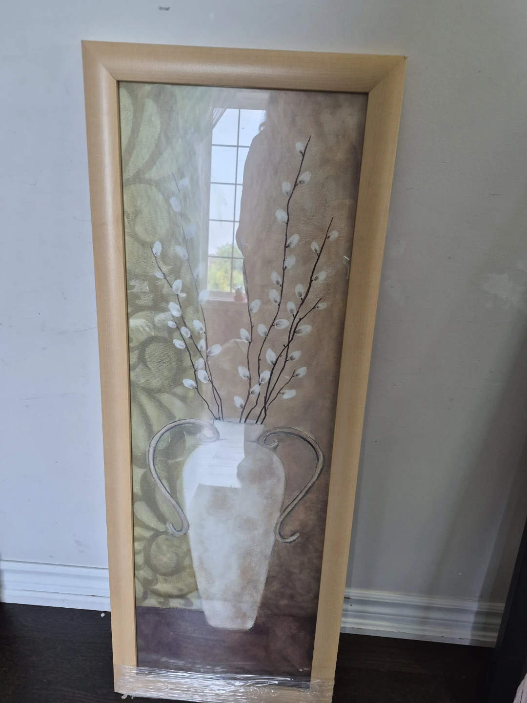 Framed Wall Art - Vase with White Flowers