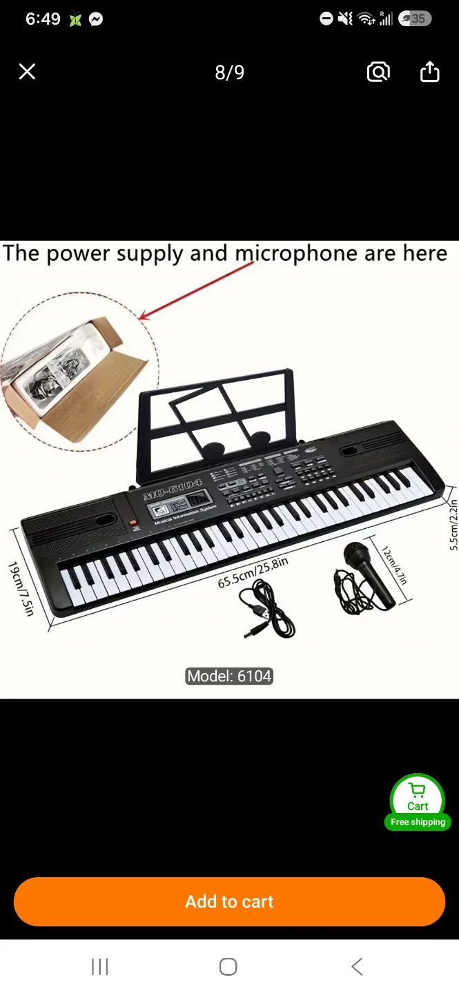 Musical Keyboard Toy 6104