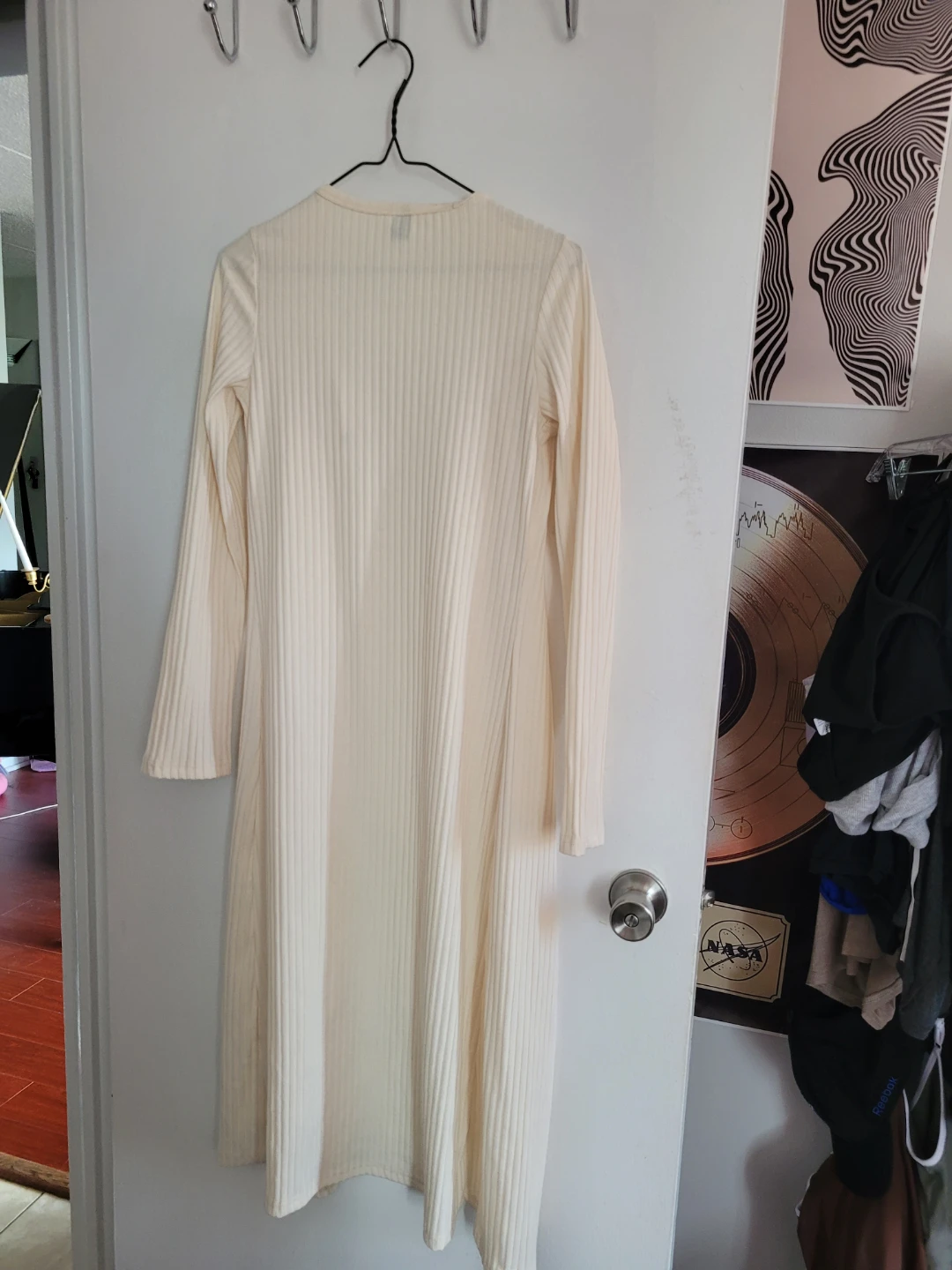 Cream Ribbed Longline Cardigan - photo 2