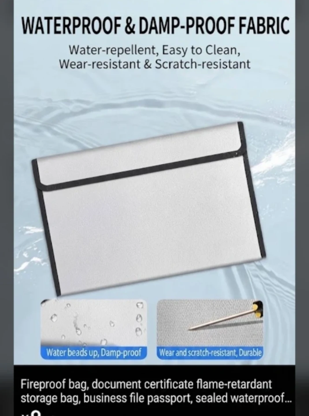 Fireproof & Waterproof laptop sleeve Document protector - photo 2