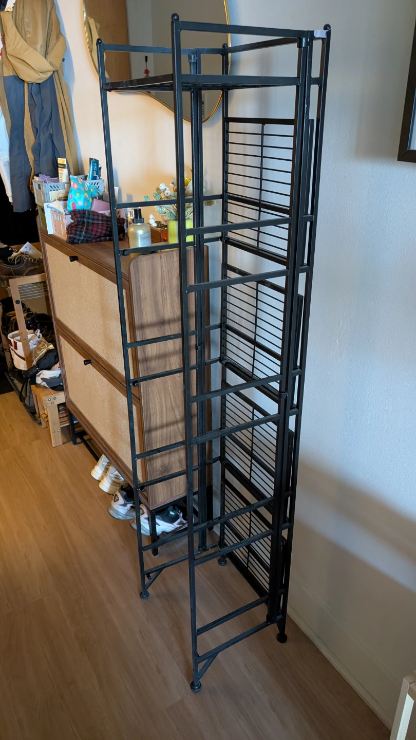 Black Metal 5-Tier Shelf Unit - photo 2