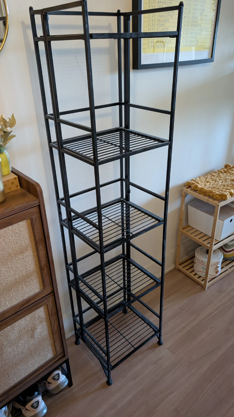 Black Metal 5-Tier Shelf Unit