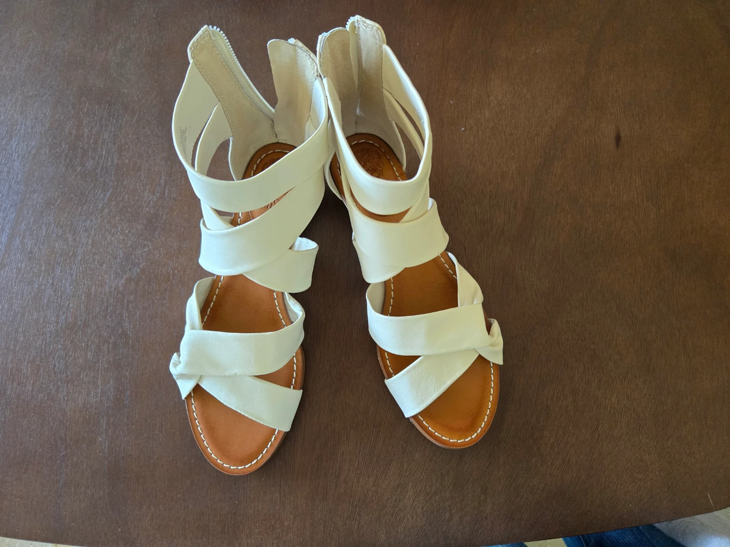NEW Vince Camuto White Gladiator Wedge Sandals