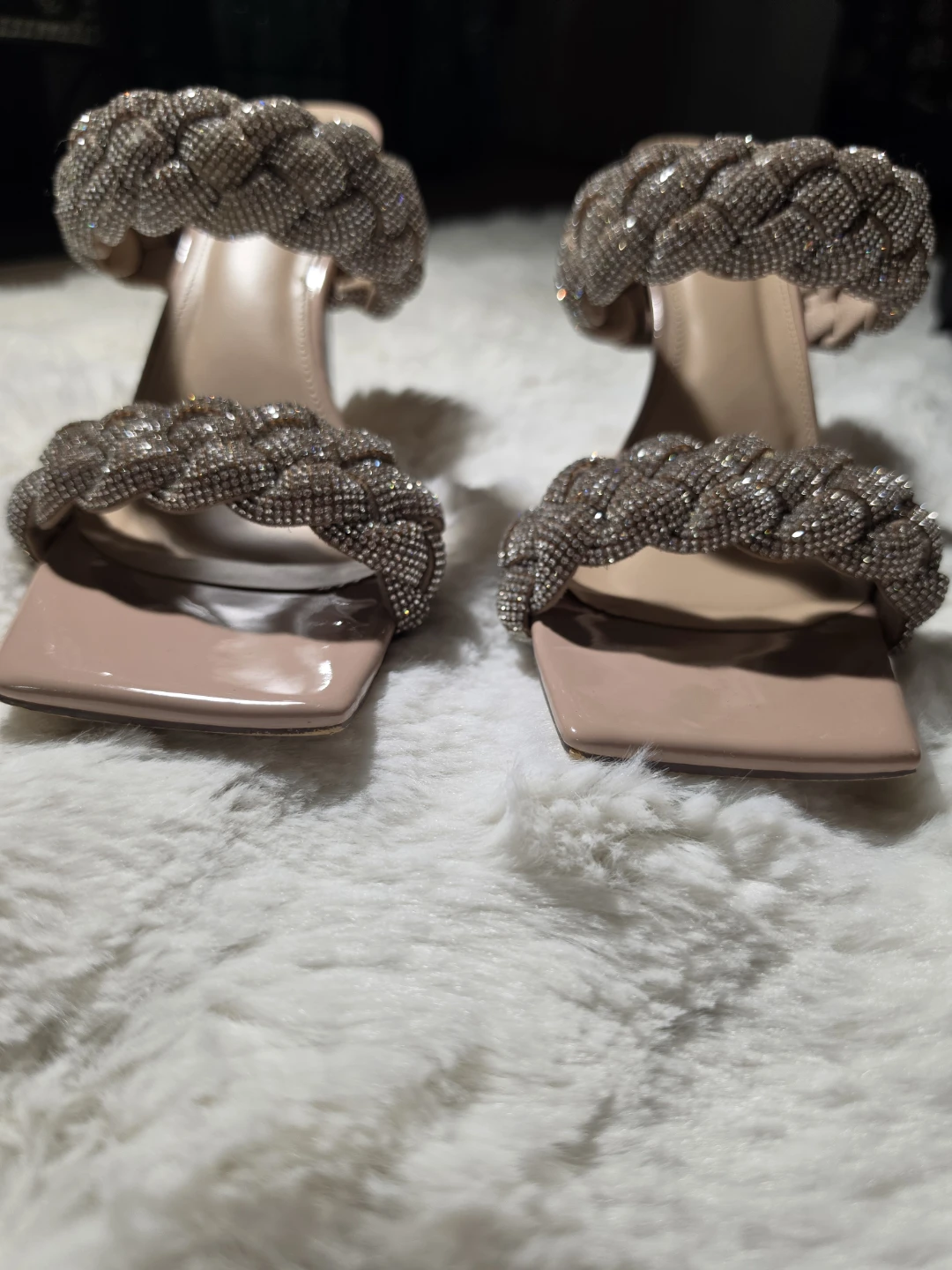 Azalea Wang Rhinestone Braided Heeled Mules - photo 3