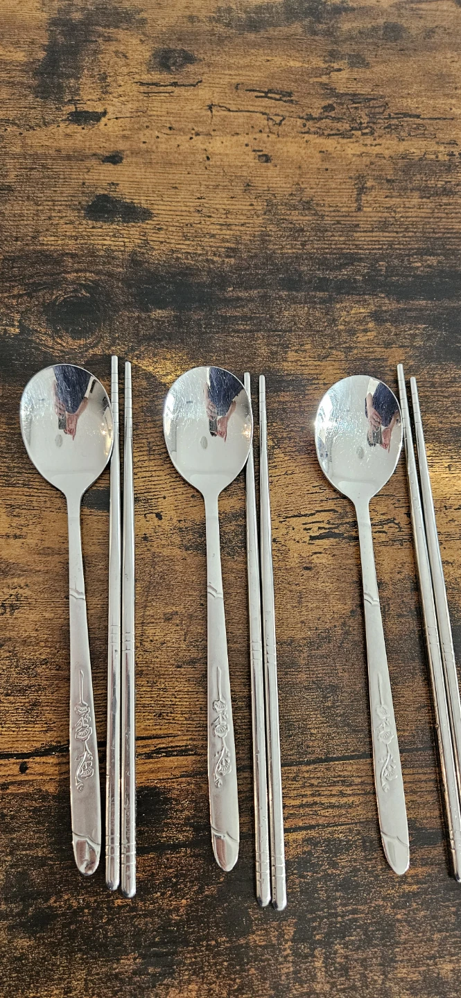 Set of 3 Korean Spoons and Chopsticks