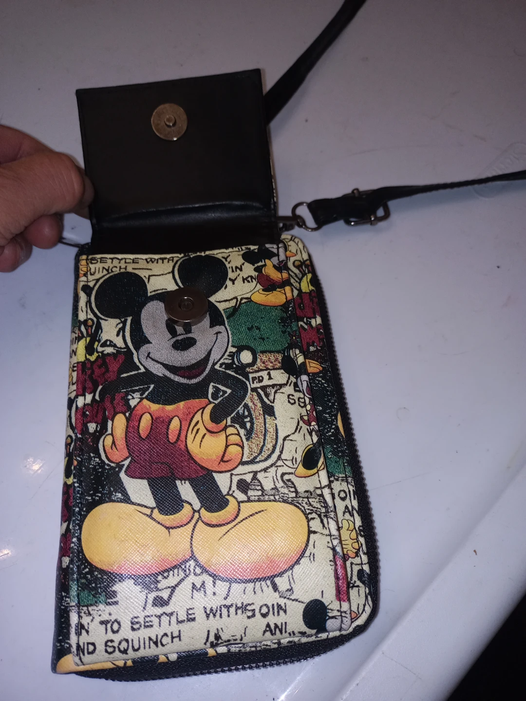 Mickey Mouse Wallet & Cell Phone Holder With Shoulder Strap - photo 2
