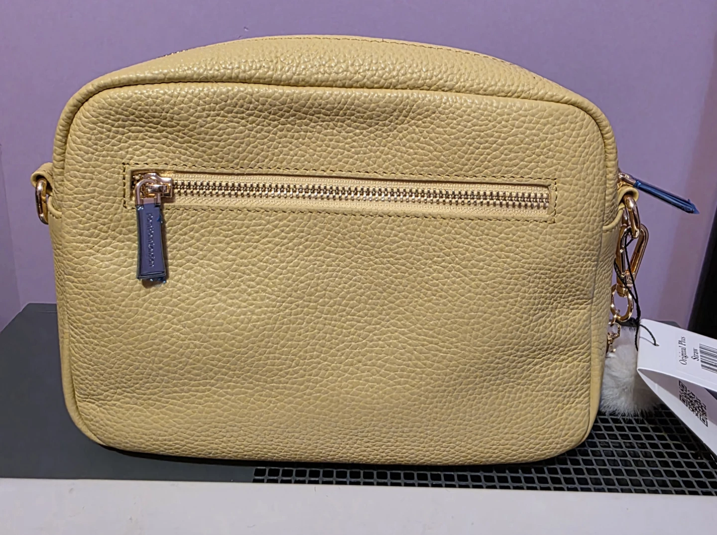 Pom Pom London Yellow Genuine Leather Camera Bag - photo 2