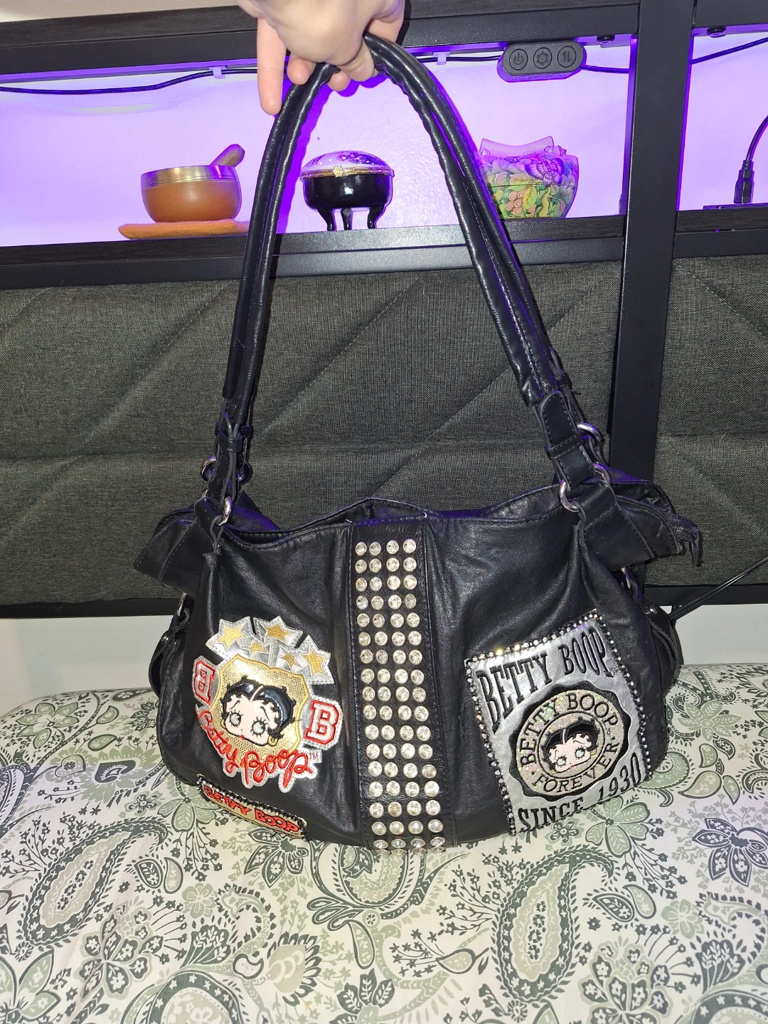 Betty Boop Black Faux Leather Bag (Rare)