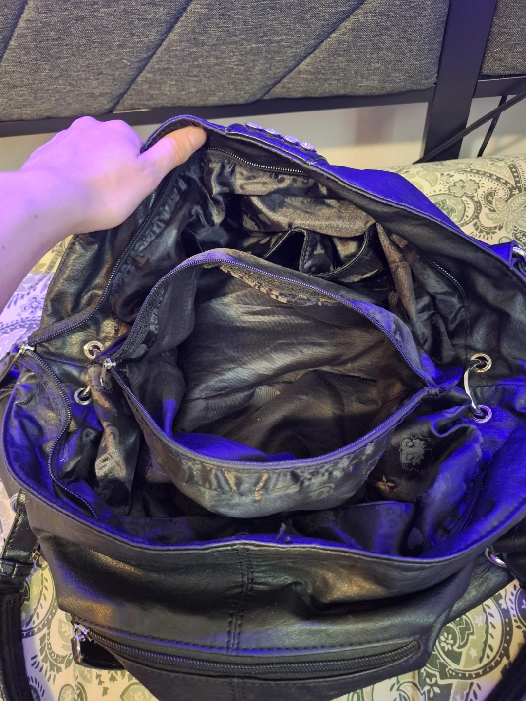 Betty Boop Black Faux Leather Bag (Rare) - photo 3