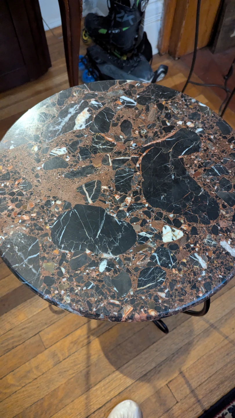 Marble Top Side Table with Metal Base - photo 2